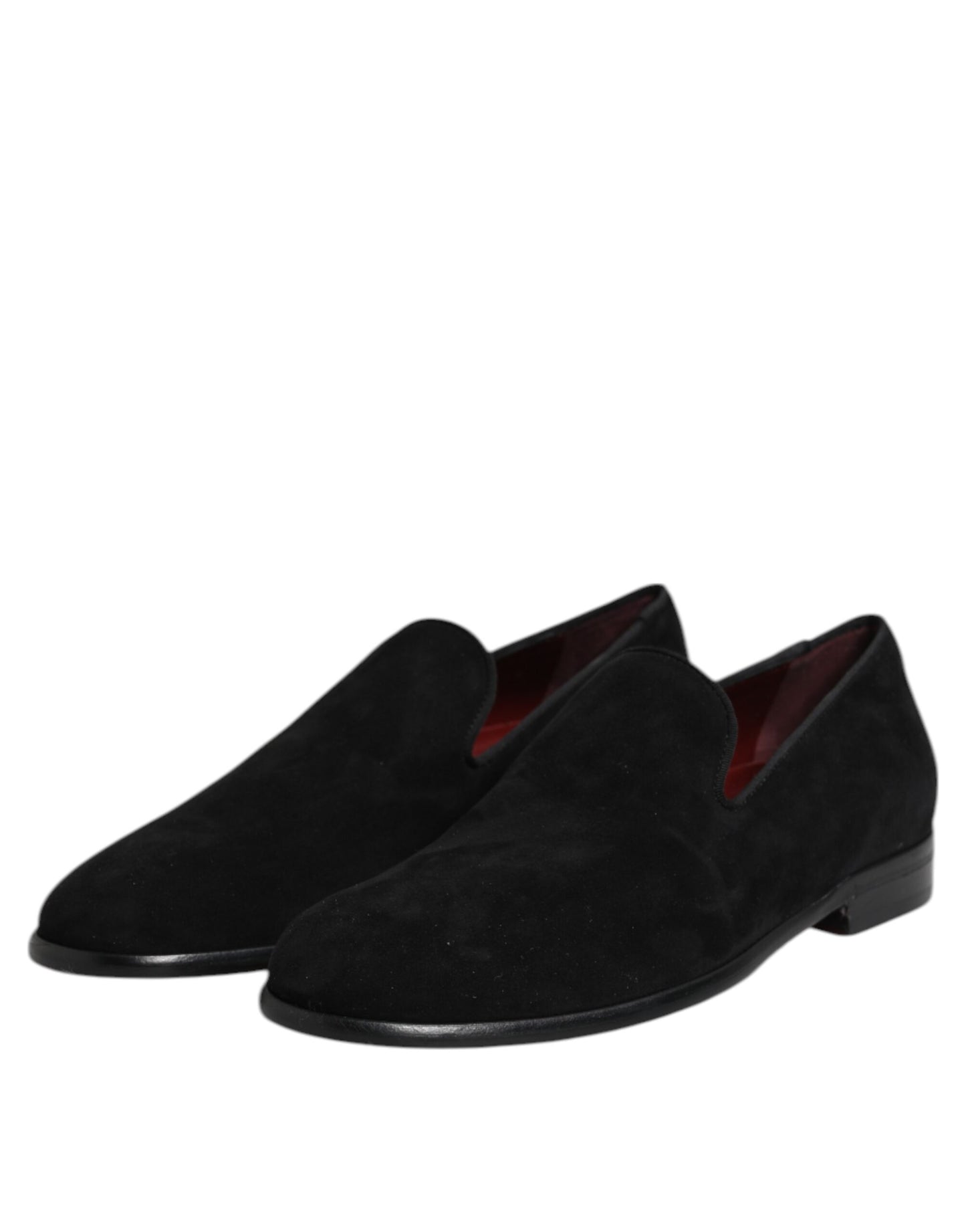 Dolce &amp; Gabbana Black Suede Slip On Loafers Formal Shoes