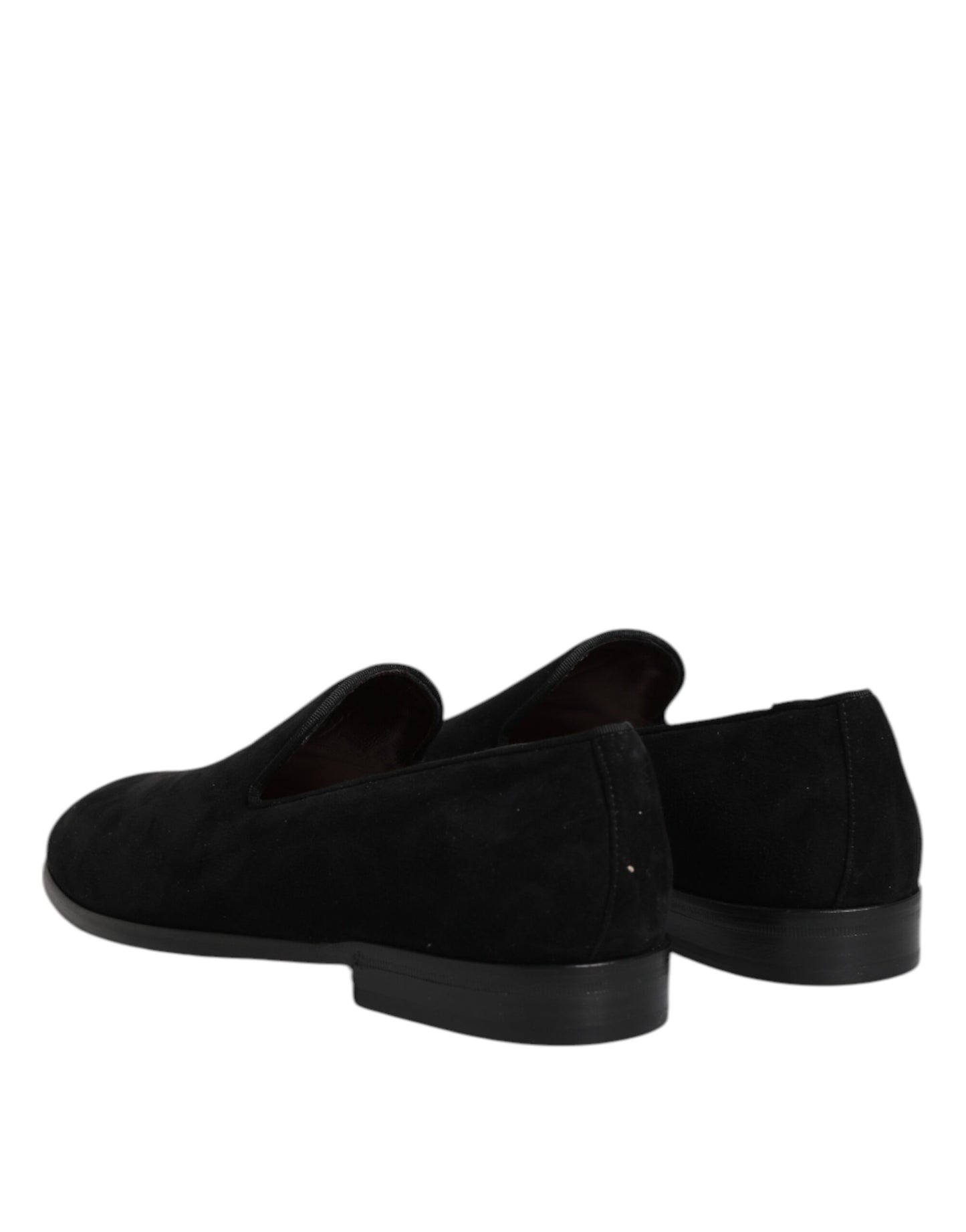 Dolce &amp; Gabbana Black Suede Slip On Loafers Formal Shoes