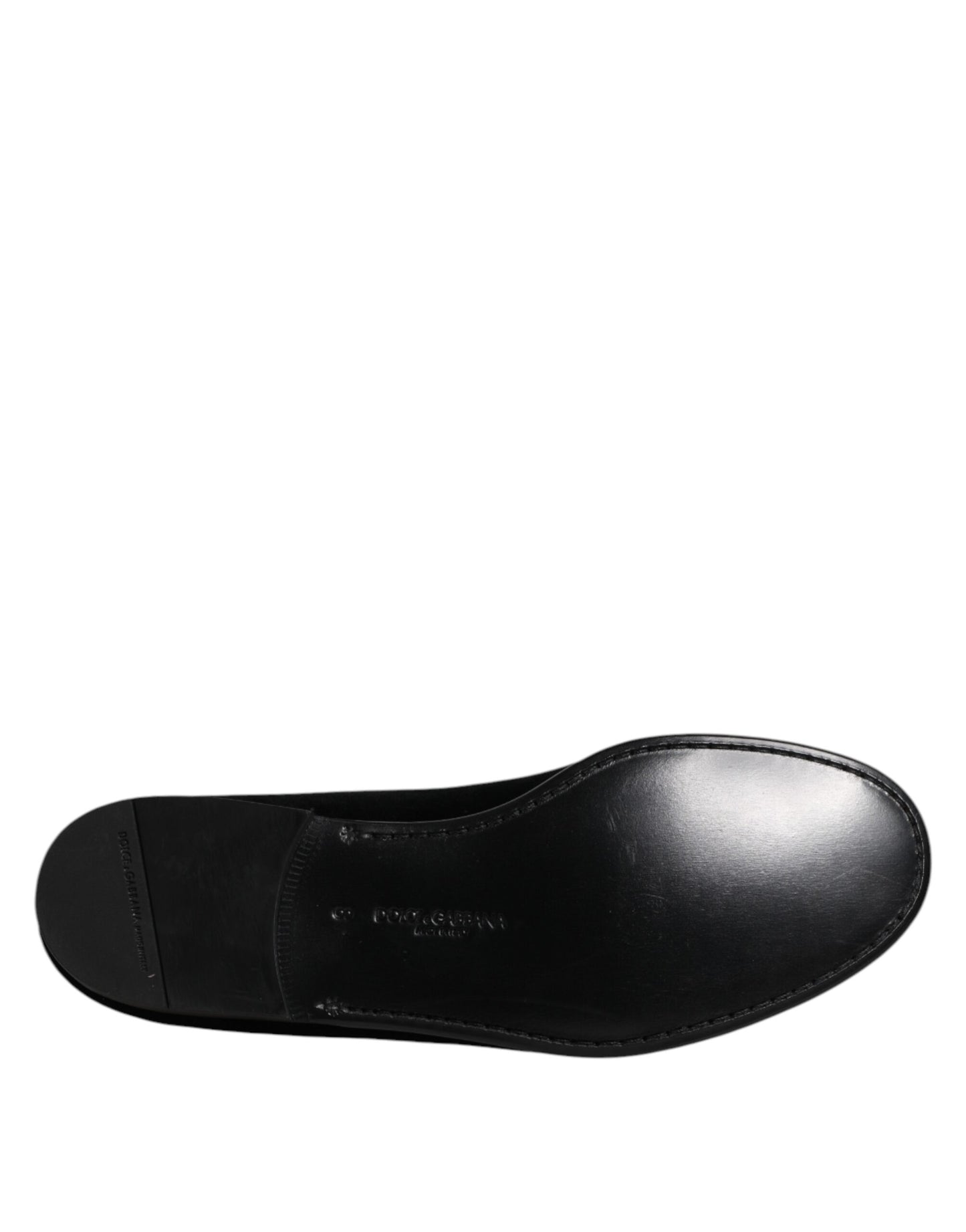 Dolce &amp; Gabbana Black Velvet Slip On Loafers Formal Shoes
