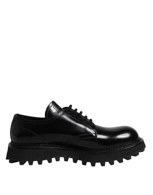 Dolce &amp; Gabbana – Derby-Schnürschuhe aus schwarzem Leder für Herren