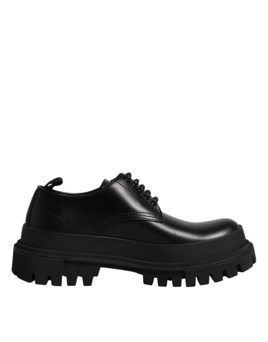 Dolce &amp; Gabbana – Derby-Schnürschuhe aus schwarzem Leder für Herren