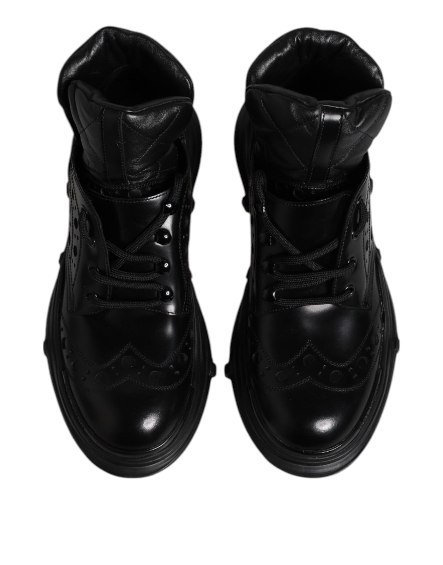 Dolce &amp; Gabbana Black Leather Casual Mens Ankle Boots Shoes
