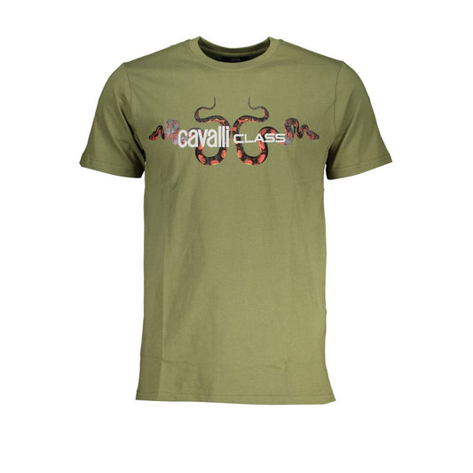 Grünes Baumwoll-T-Shirt der Cavalli Class