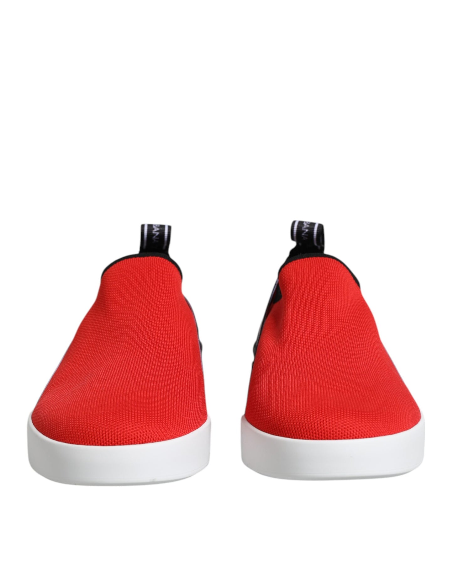 Dolce &amp; Gabbana Red Logo Low Top Slip On Men Sneakers Shoes