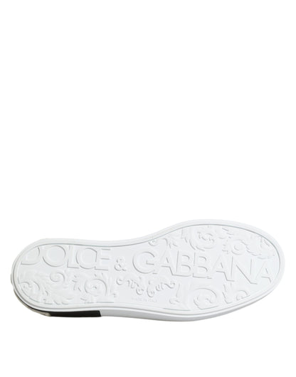 Dolce &amp; Gabbana Red Logo Low Top Slip On Men Sneakers Shoes