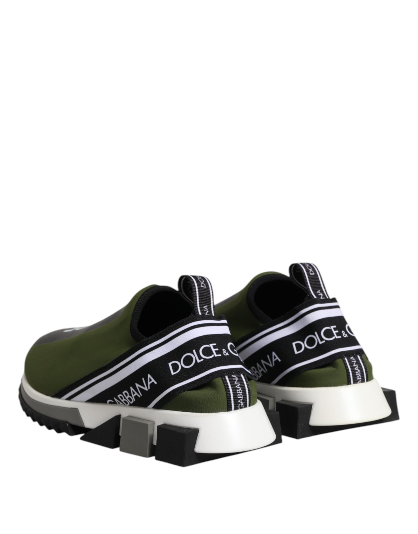 Dolce &amp; Gabbana Grün Schwarz Slip On Sorrento Sneakers Schuhe