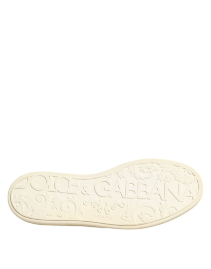 Dolce &amp; Gabbana Black Leather Bee Crown Low Top Sneakers Shoes