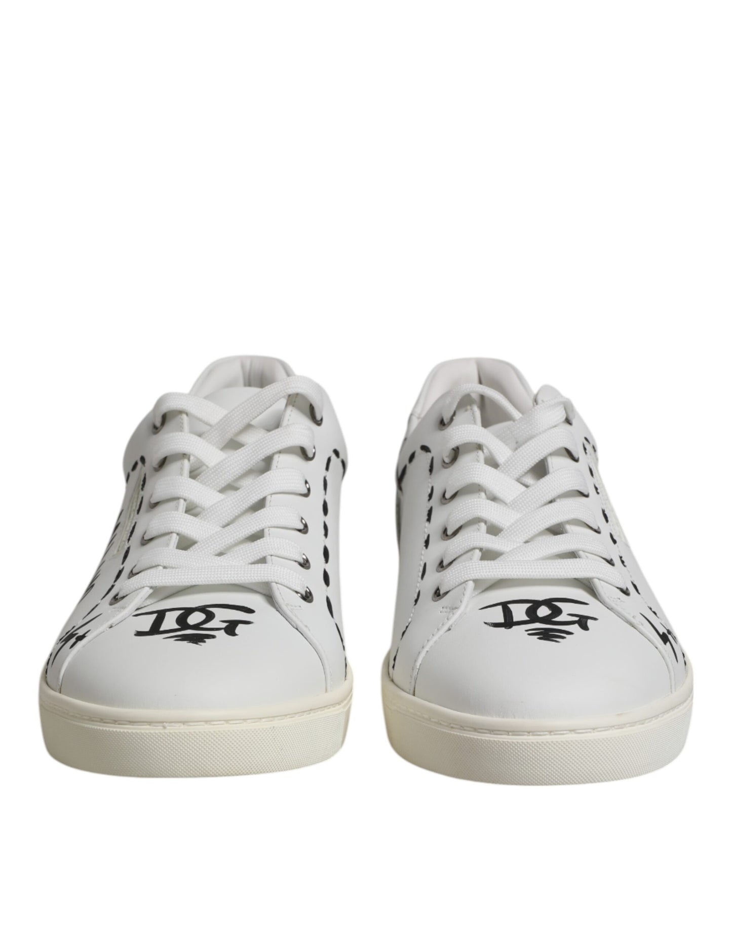 Dolce &amp; Gabbana White London Calf Leather Men Sneakers Shoes
