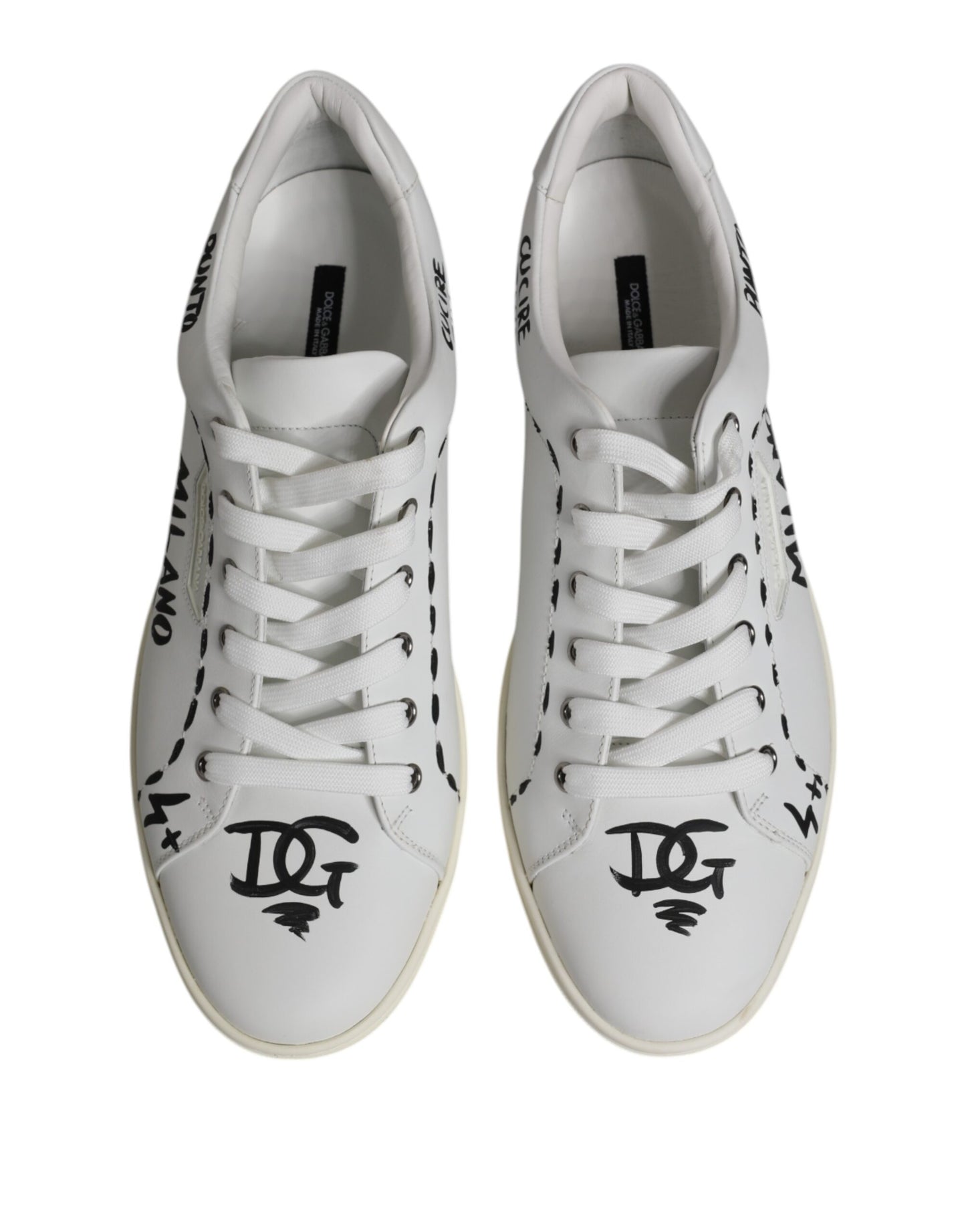 Dolce &amp; Gabbana White London Calf Leather Men Sneakers Shoes