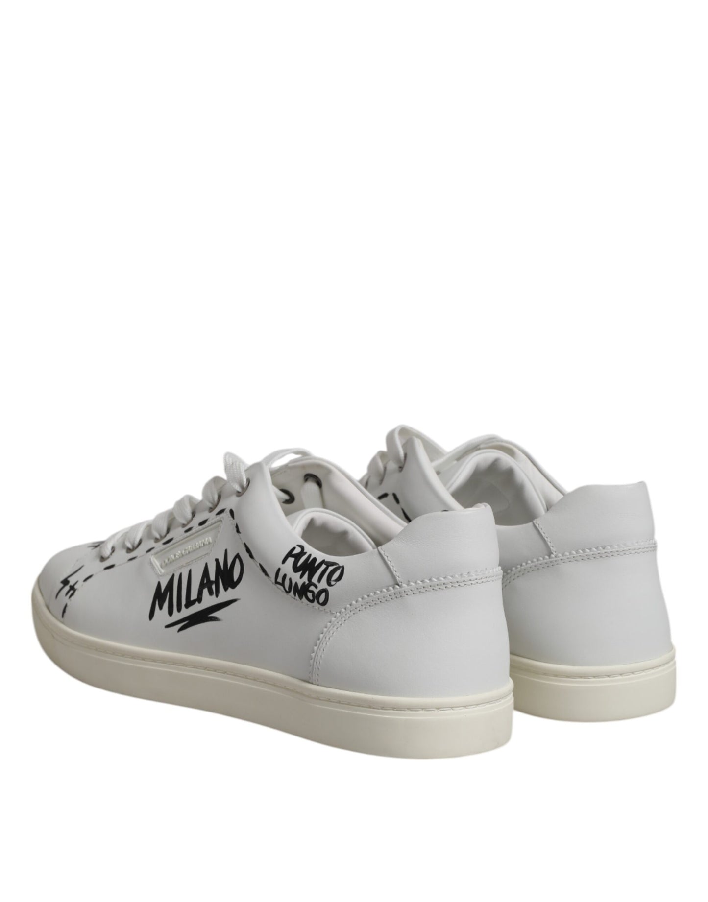 Dolce &amp; Gabbana White London Calf Leather Men Sneakers Shoes