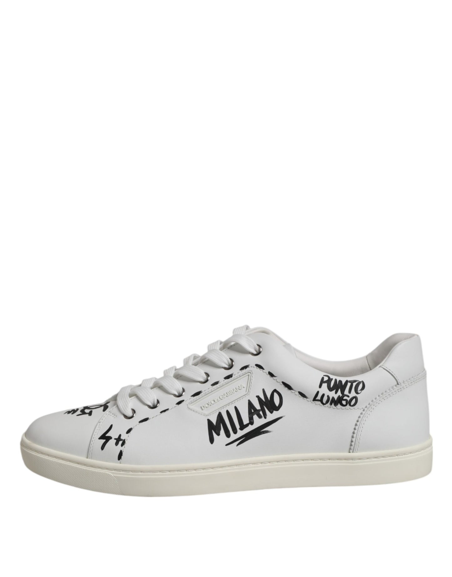 Dolce &amp; Gabbana White London Calf Leather Men Sneakers Shoes