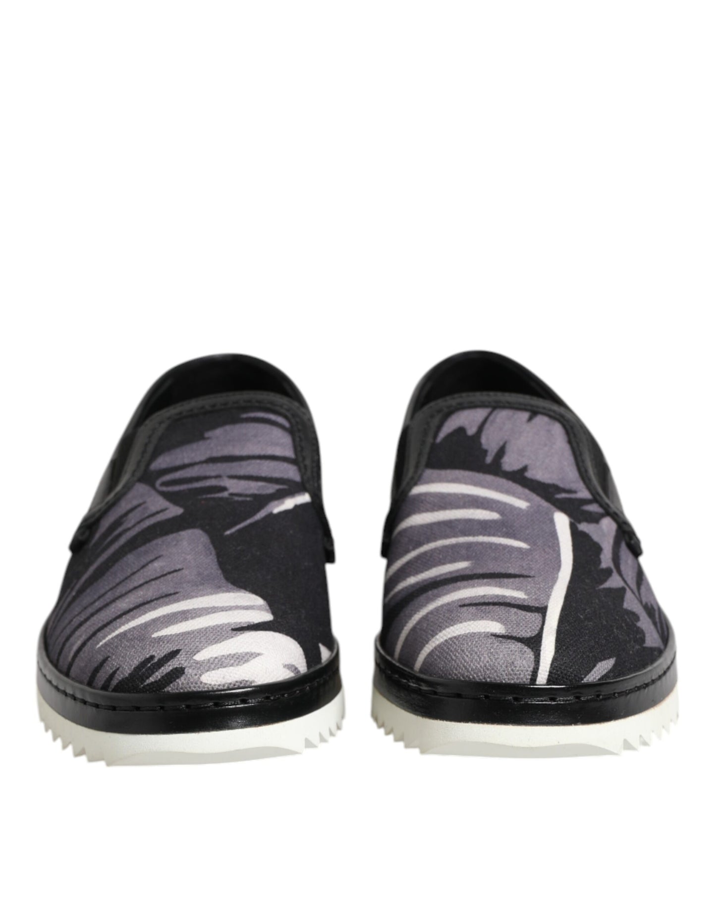 Dolce &amp; Gabbana Black Tropical Slip On Men Sneakers Shoes