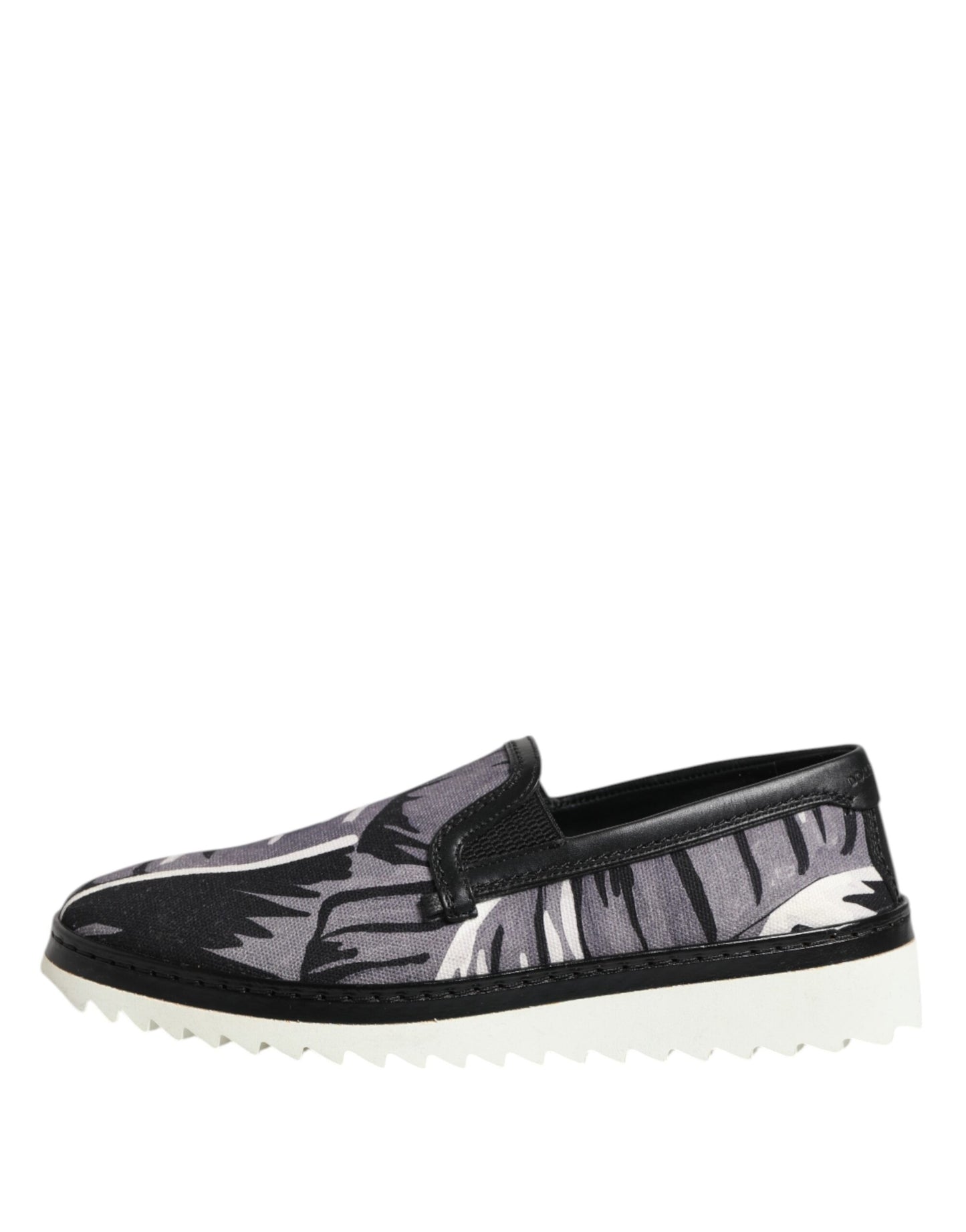 Dolce &amp; Gabbana Black Tropical Slip On Men Sneakers Shoes