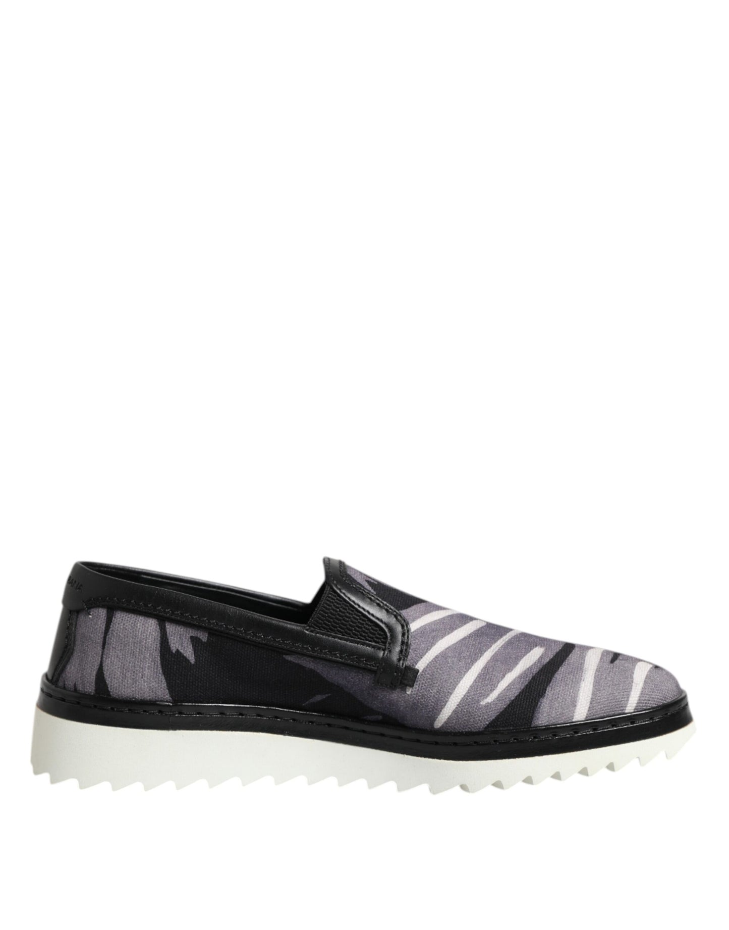 Dolce &amp; Gabbana Black Tropical Slip On Men Sneakers Shoes
