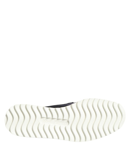 Dolce &amp; Gabbana Black Tropical Slip On Men Sneakers Shoes