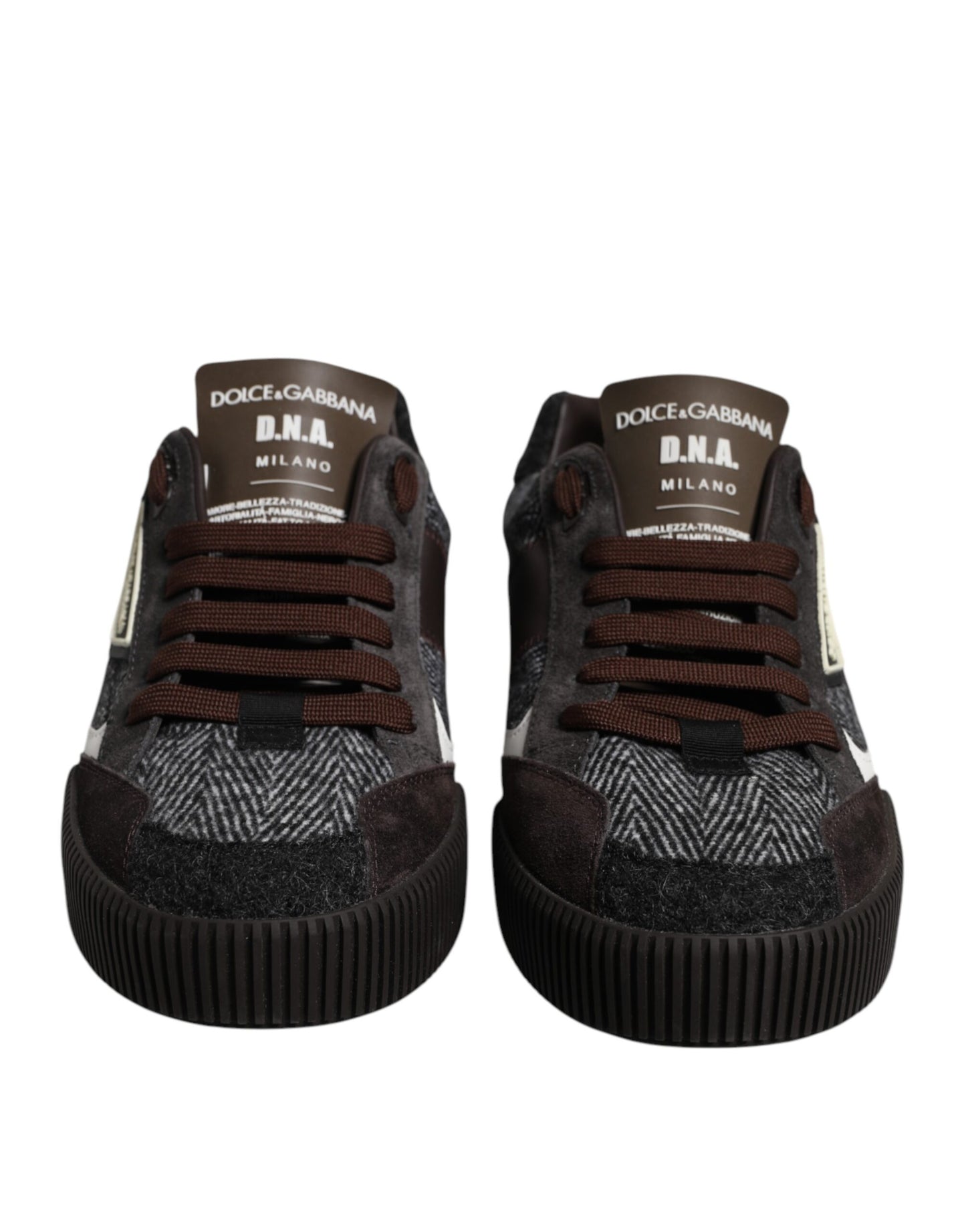 Dolce &amp; Gabbana Multicolor Leather Low Top Sneakers Shoes