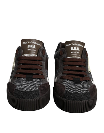 Dolce &amp; Gabbana Multicolor Leather Low Top Sneakers Shoes