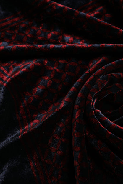 Dolce &amp; Gabbana Schwarz-Roter Viskose-Foulardschal für Herren