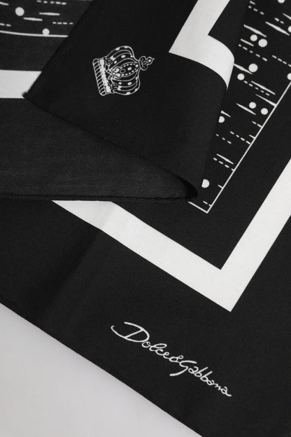 Dolce &amp; Gabbana – Schwarz-weiß bedruckter quadratischer Foulardschal
