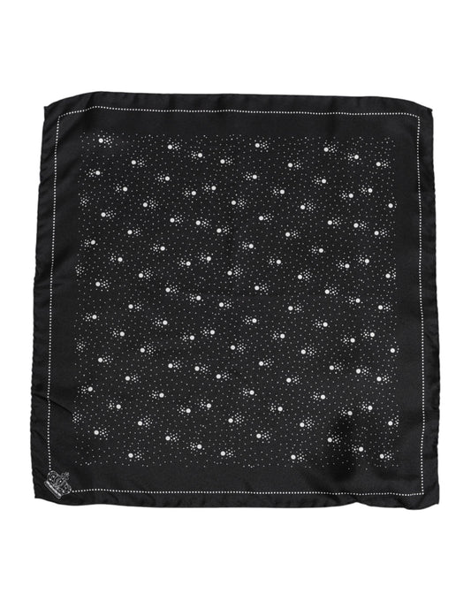 Dolce &amp; Gabbana Schwarz-Weiß bedruckter quadratischer Herren-Foulardschal