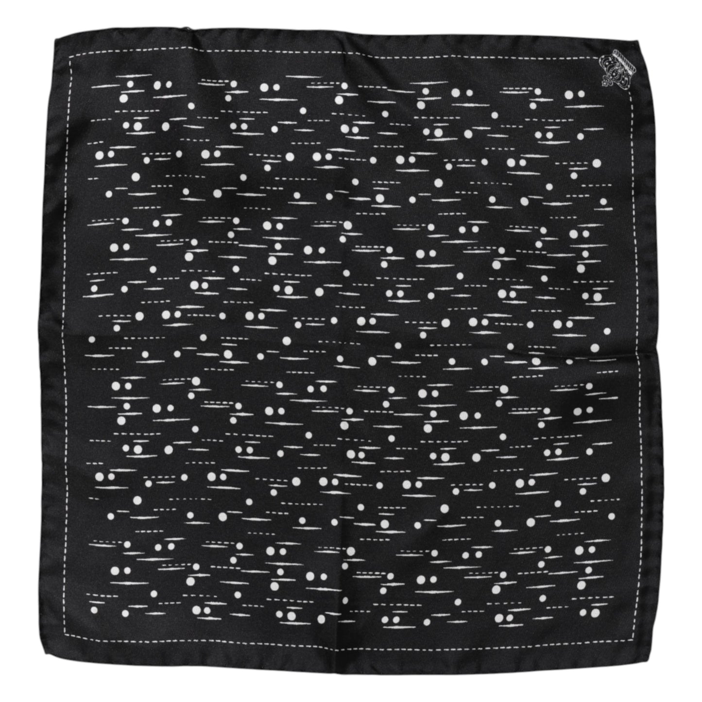 Dolce &amp; Gabbana Schwarz-Weiß bedruckter quadratischer Herren-Foulardschal
