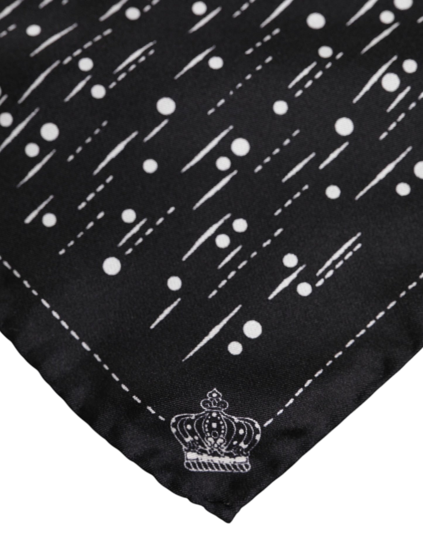 Dolce &amp; Gabbana Schwarz-Weiß bedruckter quadratischer Herren-Foulardschal
