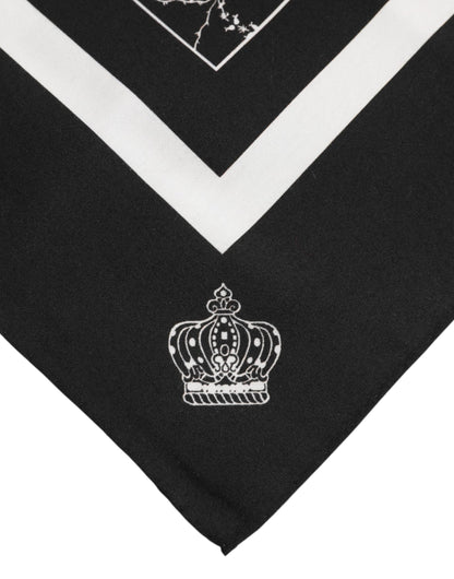 Dolce &amp; Gabbana – Schwarz-weiß bedruckter quadratischer Foulardschal