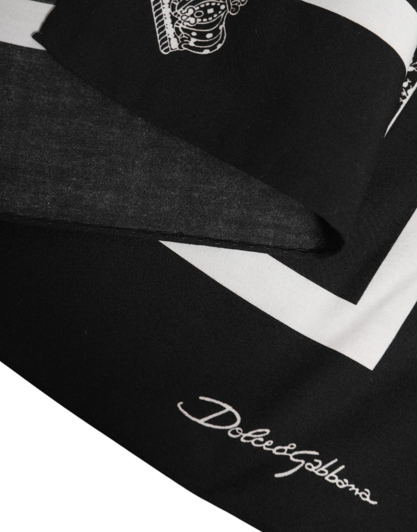 Dolce &amp; Gabbana – Schwarz-weiß bedruckter quadratischer Foulardschal