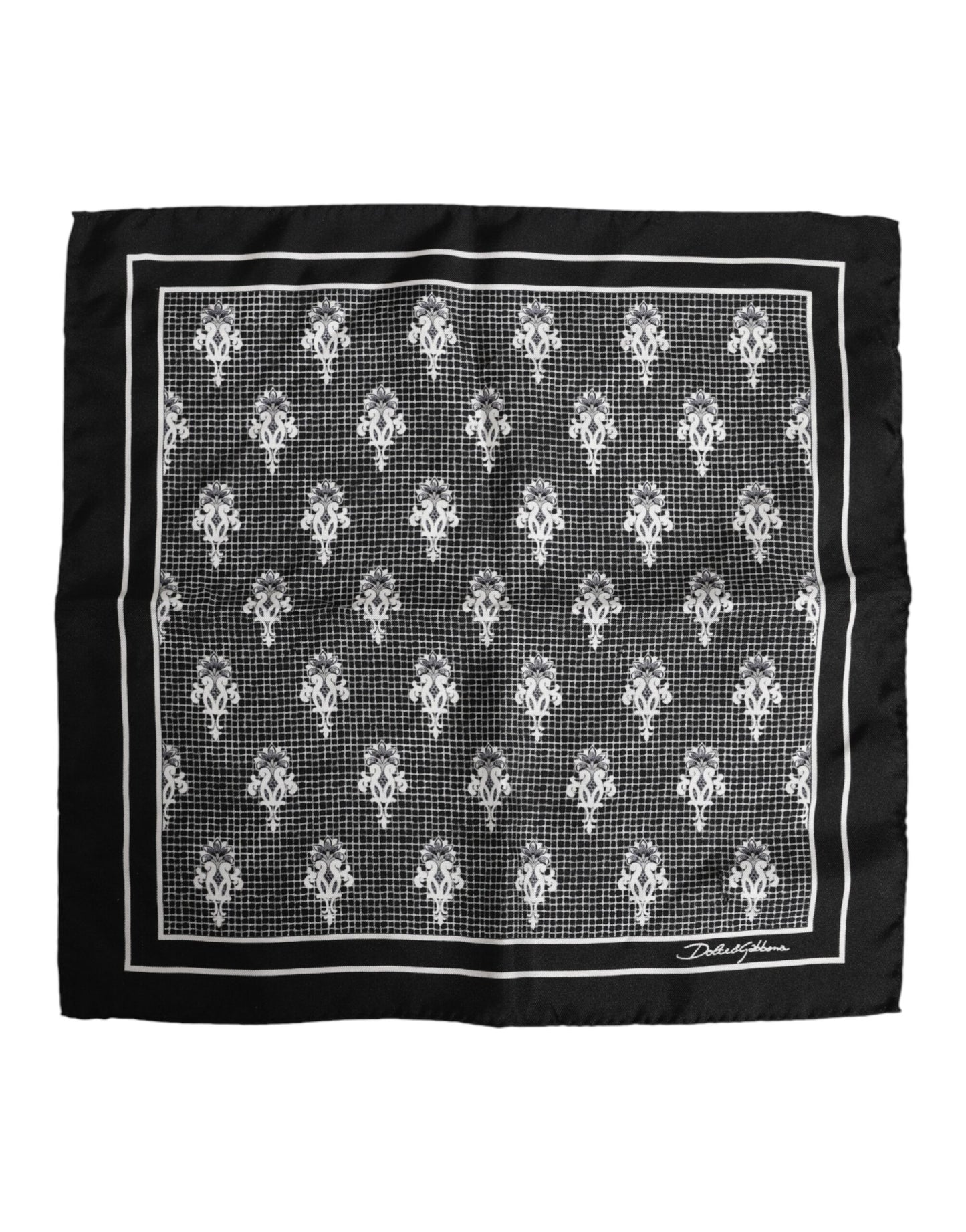 Dolce &amp; Gabbana – Schwarz-weiß bedruckter quadratischer Foulardschal