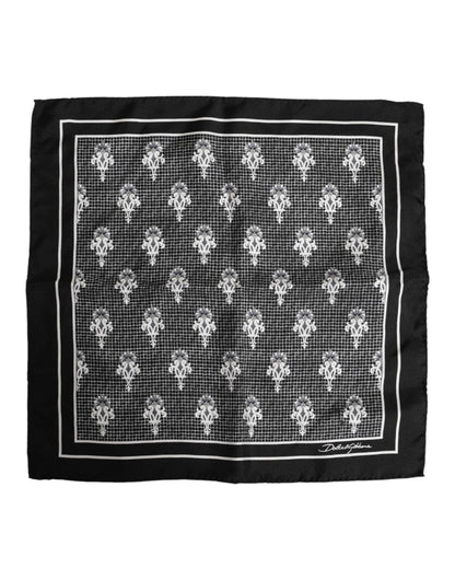 Dolce &amp; Gabbana – Schwarz-weiß bedruckter quadratischer Foulardschal
