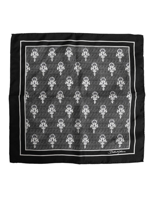 Dolce &amp; Gabbana – Schwarz-weiß bedruckter quadratischer Foulardschal