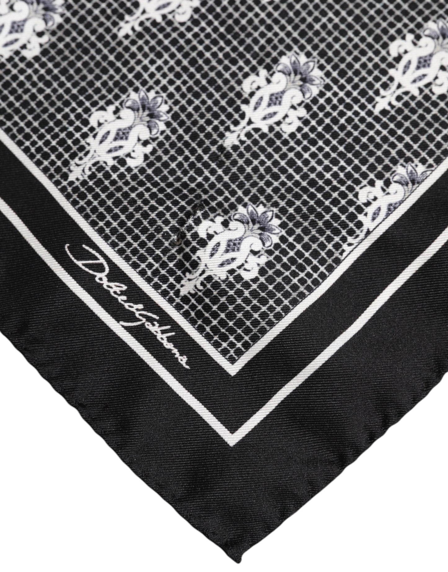 Dolce &amp; Gabbana – Schwarz-weiß bedruckter quadratischer Foulardschal