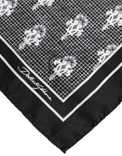Dolce &amp; Gabbana – Schwarz-weiß bedruckter quadratischer Foulardschal