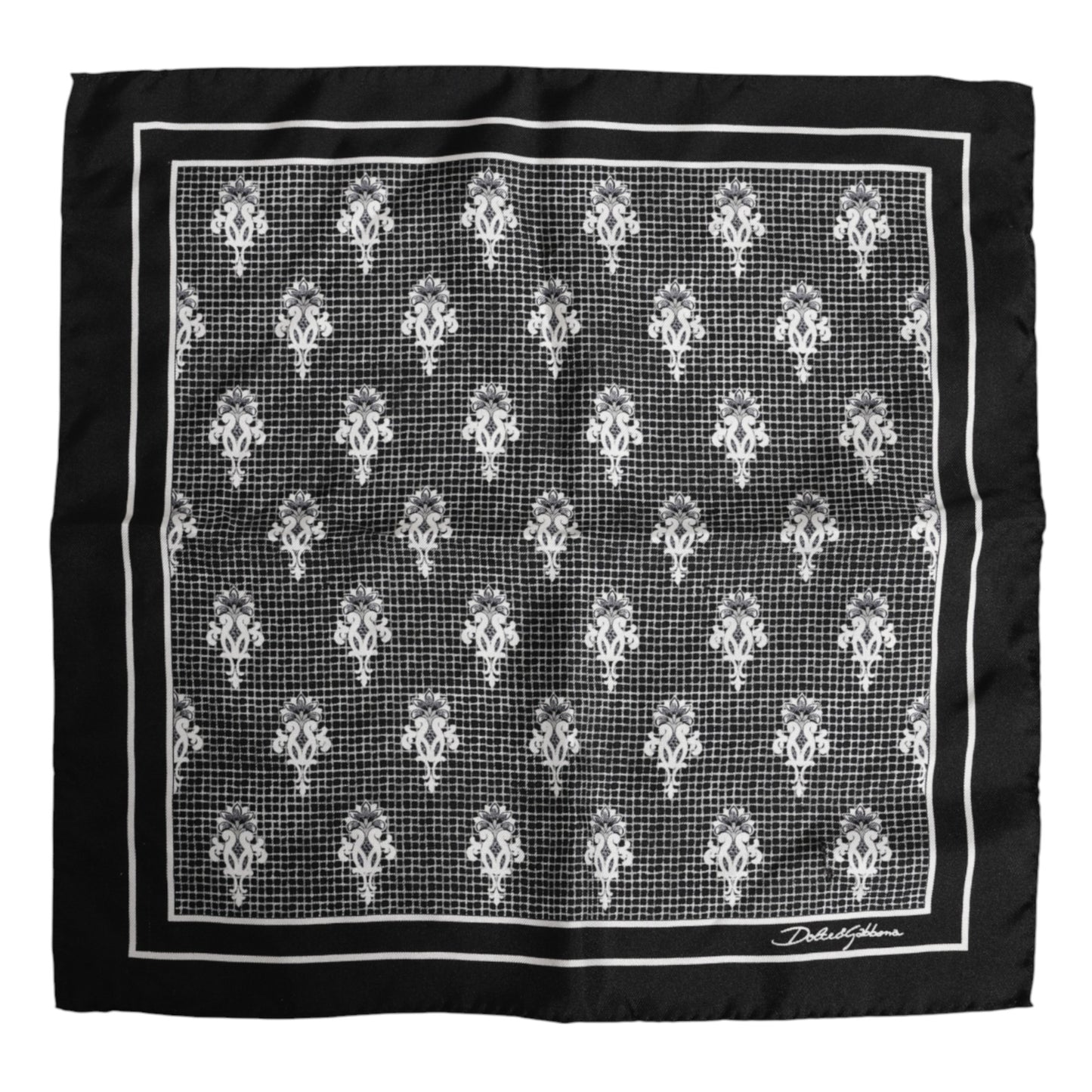 Dolce &amp; Gabbana – Schwarz-weiß bedruckter quadratischer Foulardschal
