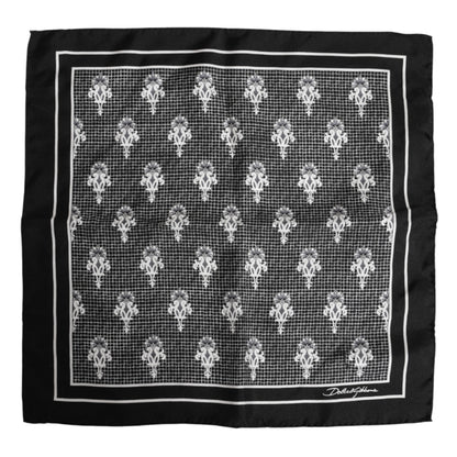 Dolce &amp; Gabbana – Schwarz-weiß bedruckter quadratischer Foulardschal