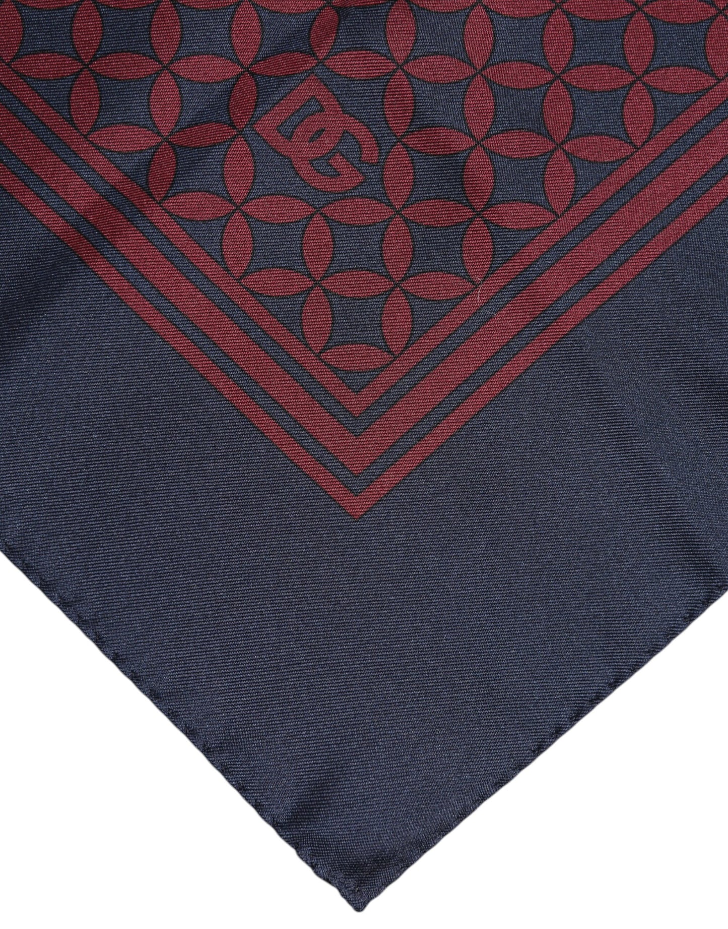 Dolce &amp; Gabbana Rot-Blau bedruckter quadratischer Seidenschal für Herren