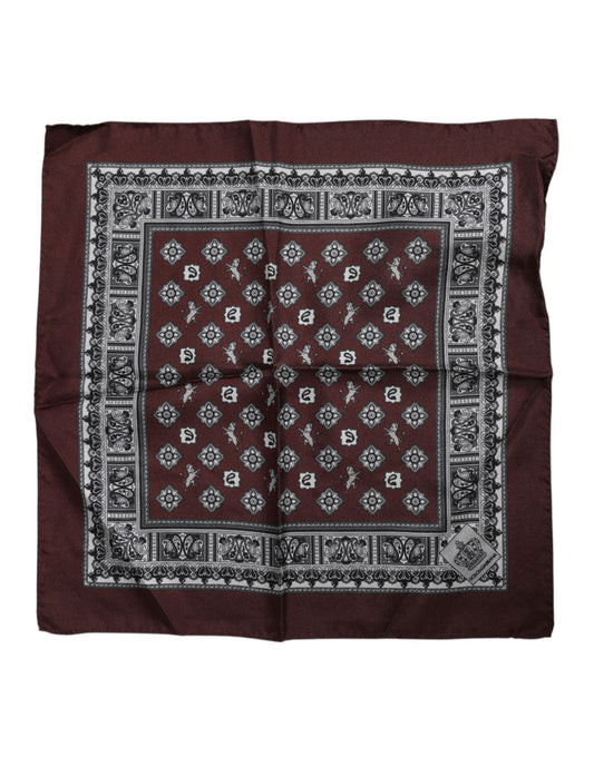 Dolce &amp; Gabbana Bordeaux Bandana Seidentuch Quadratisch