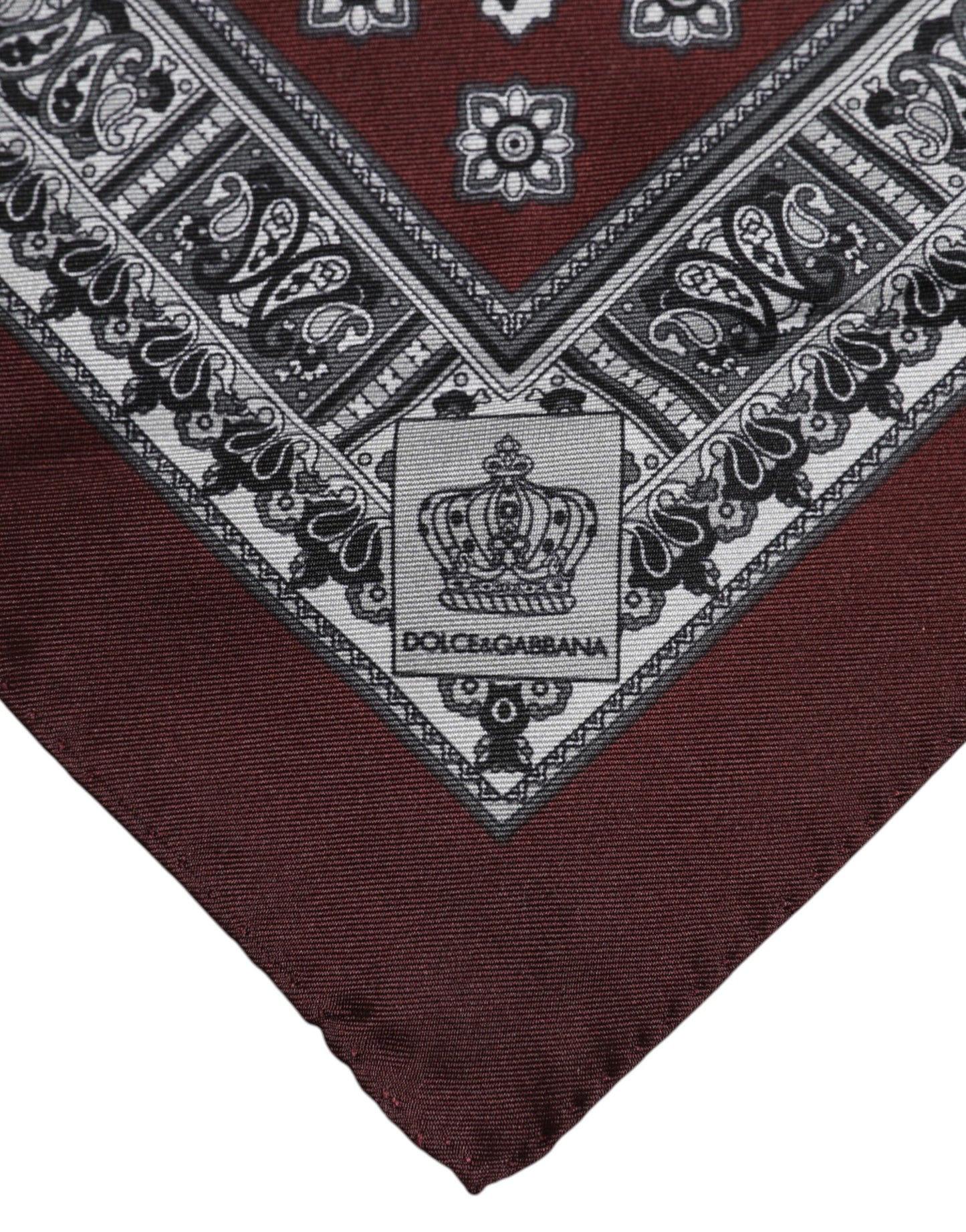 Dolce &amp; Gabbana Bordeaux Bandana Seidentuch Quadratisch