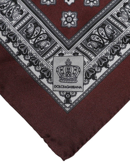 Dolce &amp; Gabbana Bordeaux Bandana Seidentuch Quadratisch