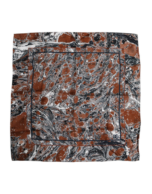 Dolce &amp; Gabbana – Quadratischer Foulard aus mehrfarbiger Marmorseide