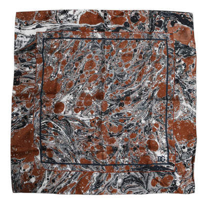 Dolce &amp; Gabbana – Quadratischer Foulard aus mehrfarbiger Marmorseide