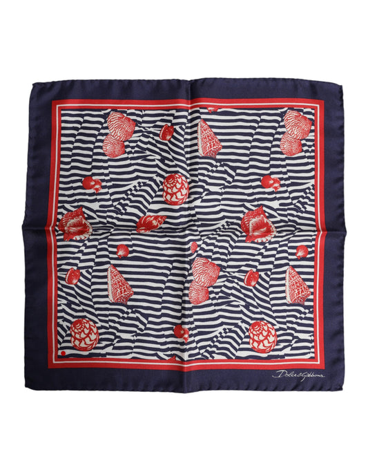 Dolce &amp; Gabbana Multicolor Seashells Square Herren Foulard Schal