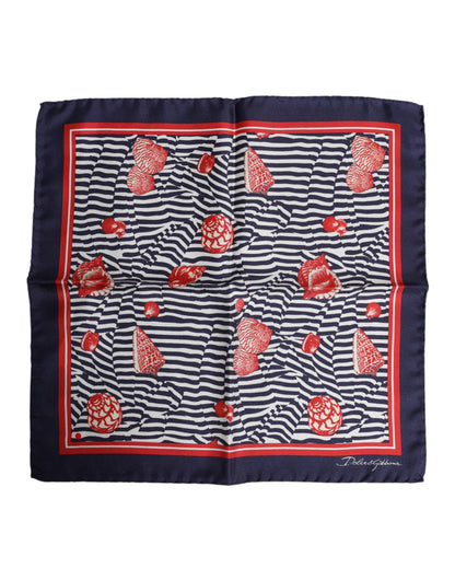 Dolce &amp; Gabbana Multicolor Seashells Square Herren Foulard Schal