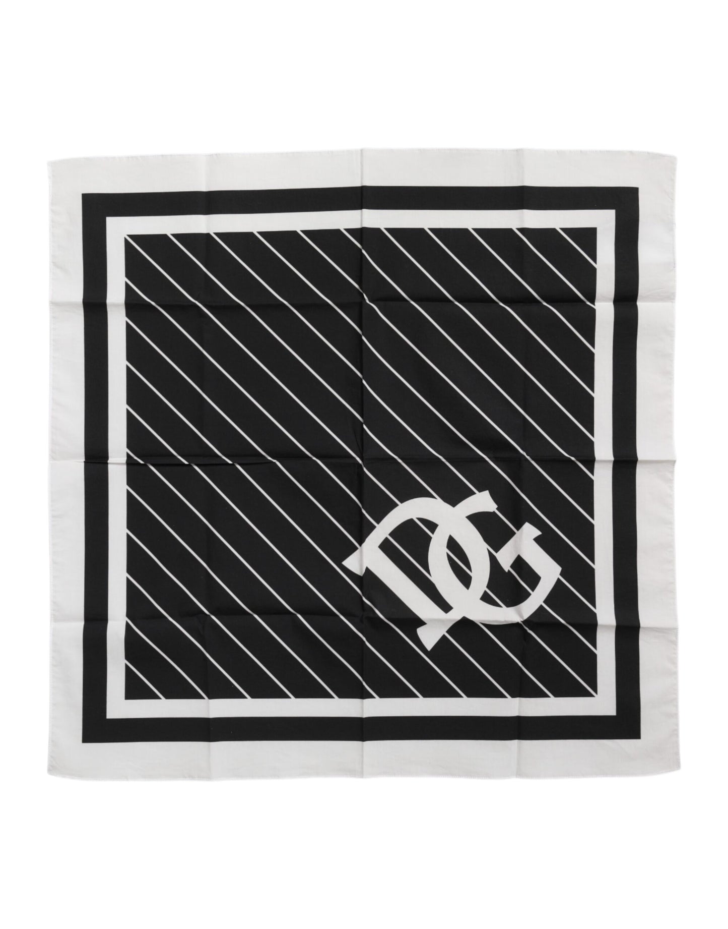 Dolce &amp; Gabbana Schwarz-Weiß DG Logo Square Herren Foulard Schal