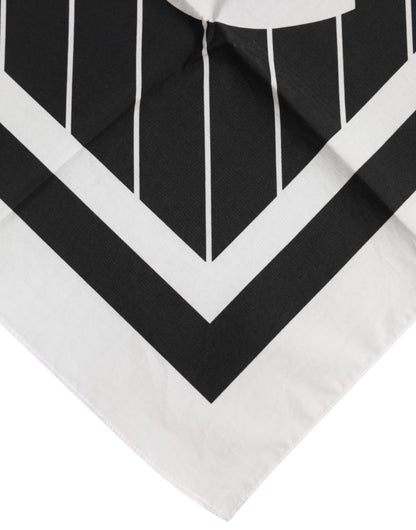 Dolce &amp; Gabbana Schwarz-Weiß DG Logo Square Herren Foulard Schal