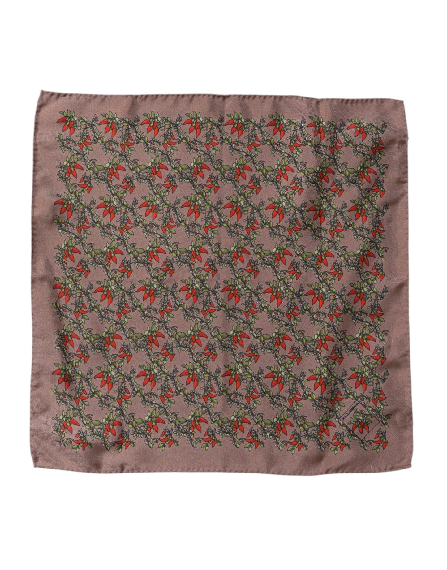 Dolce &amp; Gabbana Brauner Chilis Silk Square Herren Foulardschal
