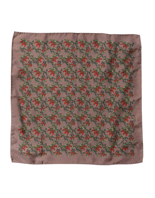 Dolce &amp; Gabbana Brauner Chilis Silk Square Herren Foulardschal