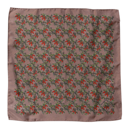 Dolce &amp; Gabbana Brauner Chilis Silk Square Herren Foulardschal