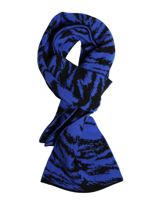 Dolce &amp; Gabbana – Blau-schwarzer Logo-Halswärmer, Wickelschal