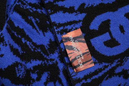 Dolce &amp; Gabbana – Blau-schwarzer Logo-Halswärmer, Wickelschal